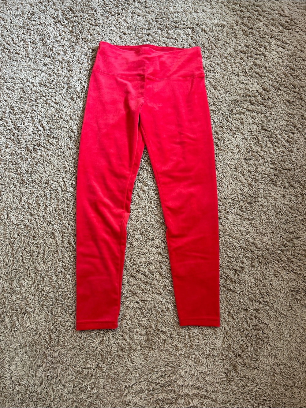 Time and tru Red velour leggings size med